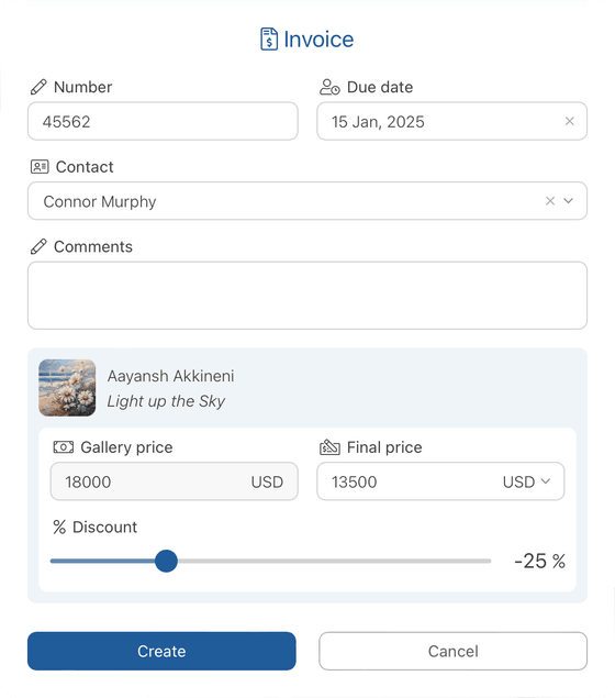 gallerist.pro - invoice