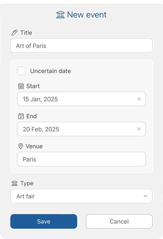 gallerist.pro - new event