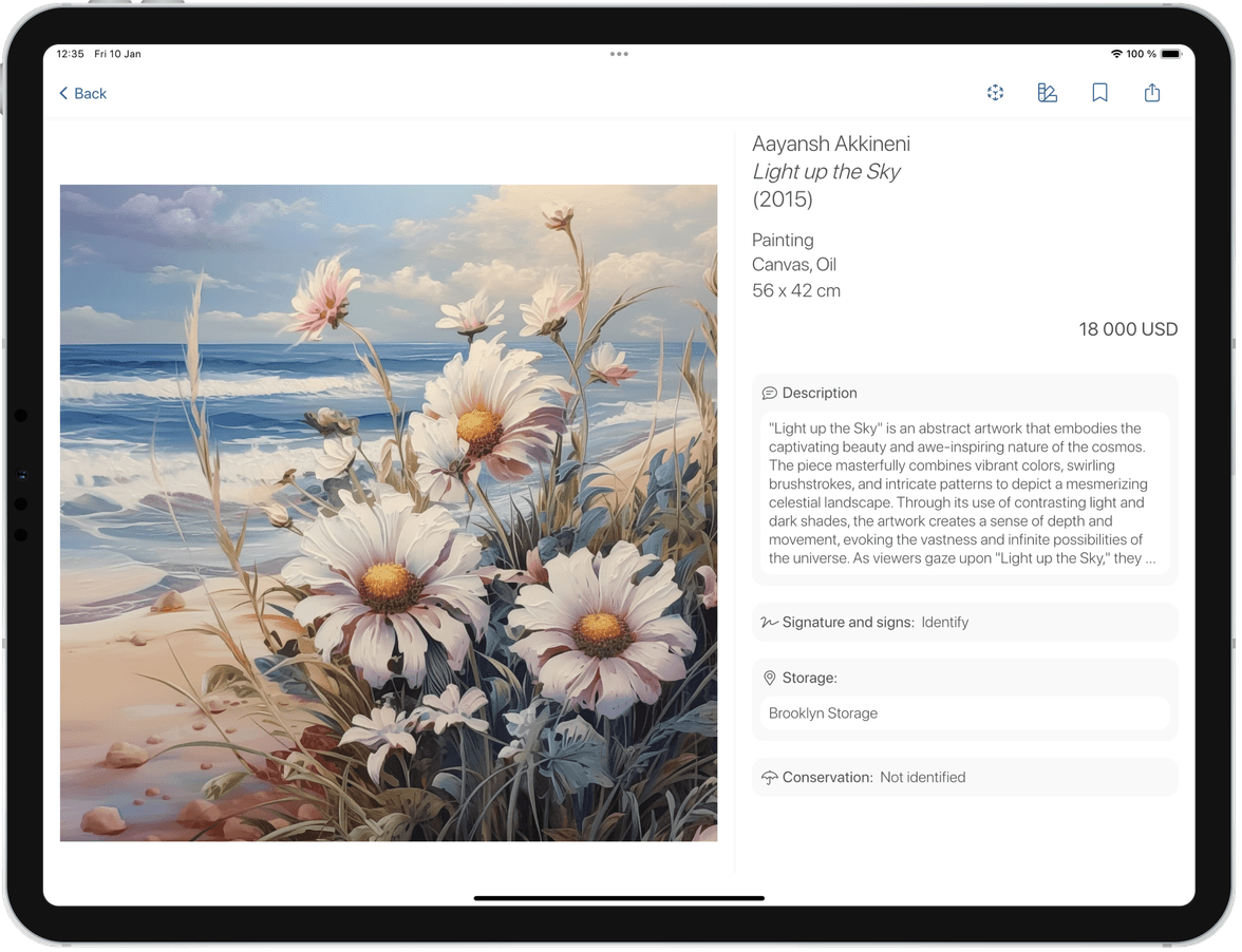 gallerist.pro - tablet - artwork