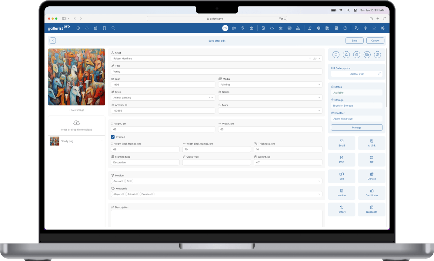 gallerist.pro - laptop - artwork